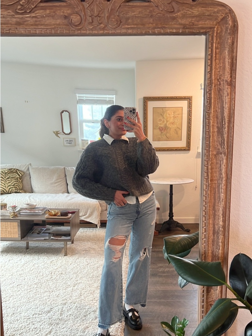 Chunky Knit Sweater in Charcoal Gray